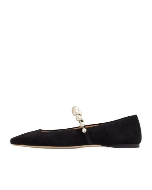 Jimmy Choo Black Buckle Flats