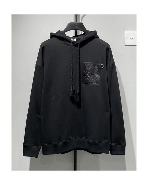 Loewe Black Relaxed Fit Hoodie for men