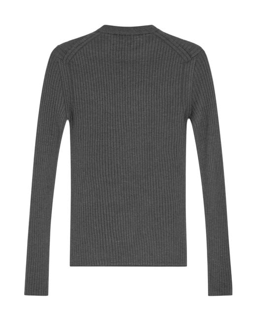 Jil Sander Gray Long-Sleeved Knitted Sweater