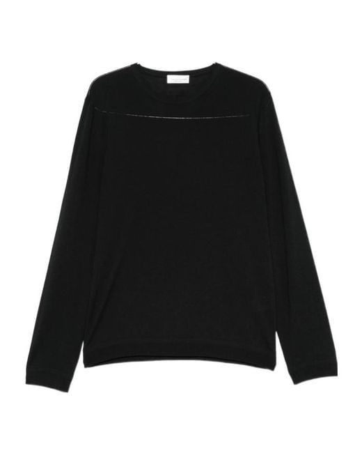 Roberto Collina Black Crew-Neck Sweater for men
