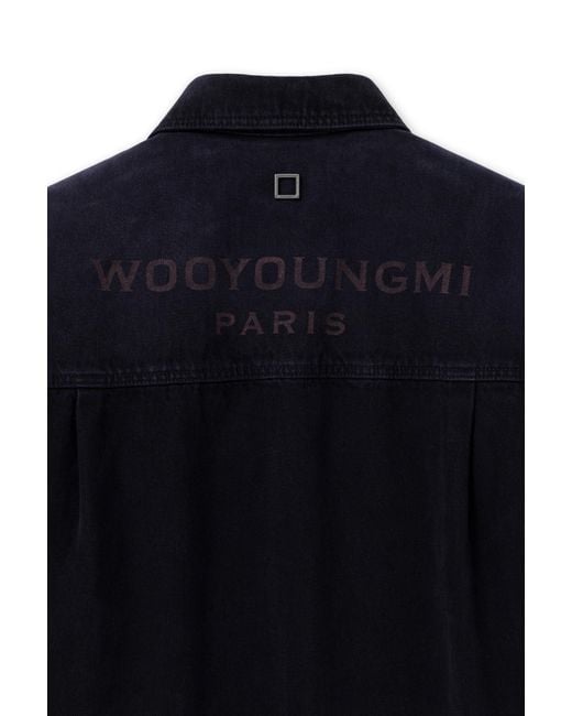 Wooyoungmi Blue Denim Shirt With Back Logo for men