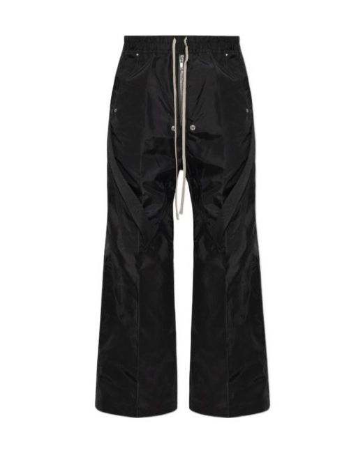 Rick Owens Black Strapped Wide-Leg Pants for men