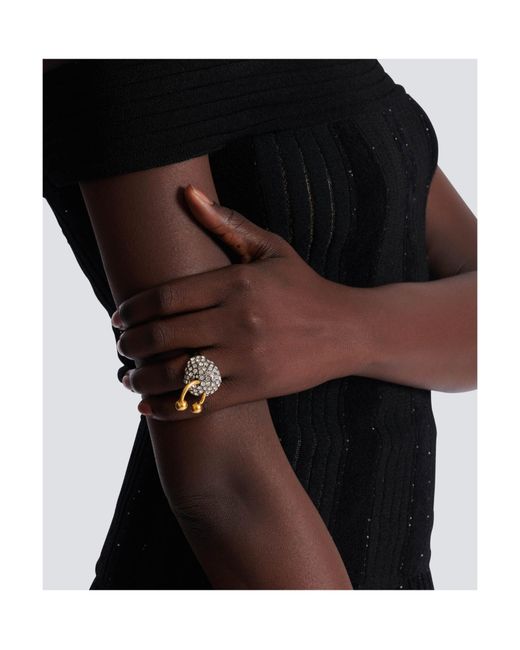 Balmain Metallic Piercing Embellished Ring
