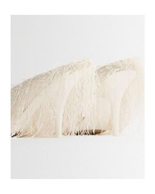 Dries Van Noten Natural Fringed Mesh Mules