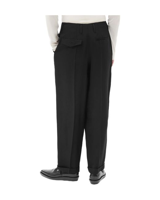 Ann Demeulemeester Black Agdar Pleated Tapered Trousers for men
