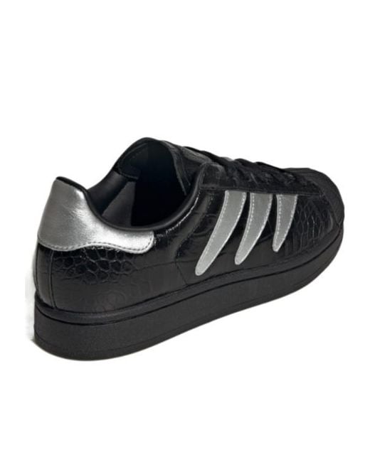 Adidas Black Superstar Ii W Striped Lace-Up Sneakers