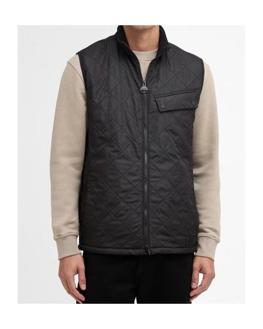Barbour Black Stand-Up Collar Vest for men
