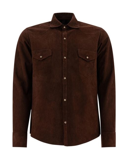 Tagliatore Brown Wayne Button-Up Jacket for men