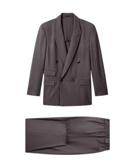 Giorgio Armani Gray Double-Breasted Blazer for men