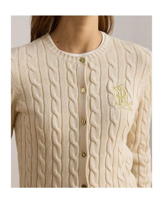 Ralph Lauren Natural Long-Sleeve Knitted Cardigan