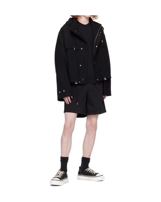 AMI Black Drawstring Hooded Jacket for men