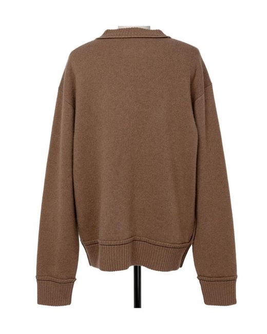 Sacai Brown Long Sleeved Crewneck Knitted Jumper for men