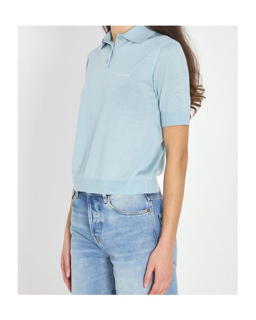 Gucci Blue Regular Fit Short-Sleeved Polo Shirt