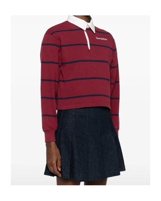 Sporty & Rich Red Striped Polo Shirt