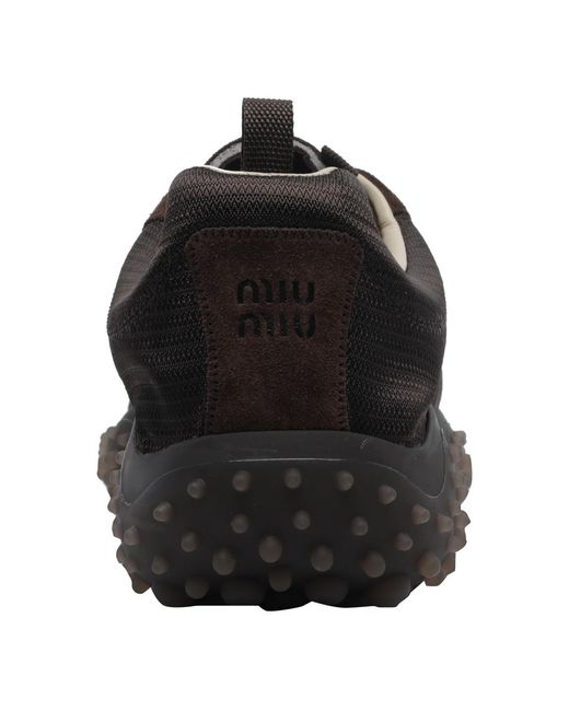 Miu Miu Black Lace-Up Sneakers