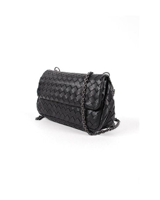 Bottega Veneta Black Nero Intrecciato Nappa Messenger Bag
