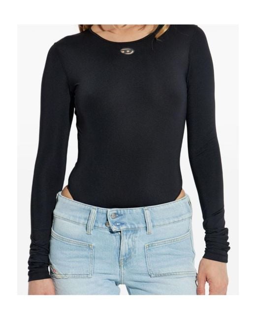 DIESEL Blue Oval D Cut Out Logo Bodysuit