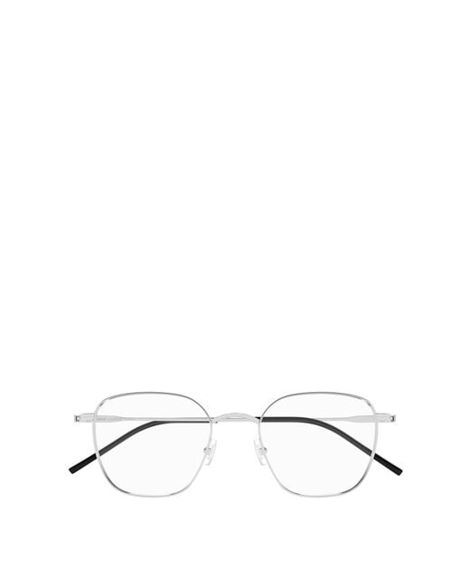 Saint Laurent White Eyewear Square Frame Glasses for men