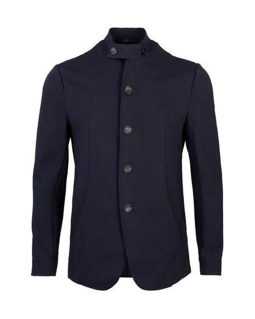 Armani Collezioni Blue Logo Casual Jacket for men