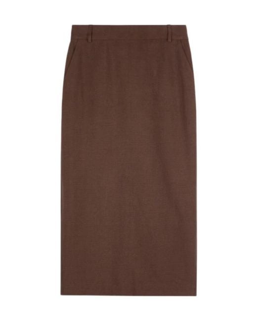 Tod's Brown Midi Skirt