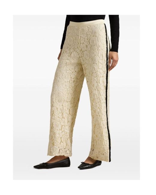 Polo Ralph Lauren Natural Lace-Sequin Trousers