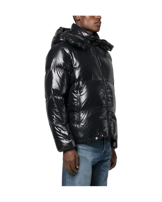 Duvetica Black Logo-Patch Padded Jacket for men