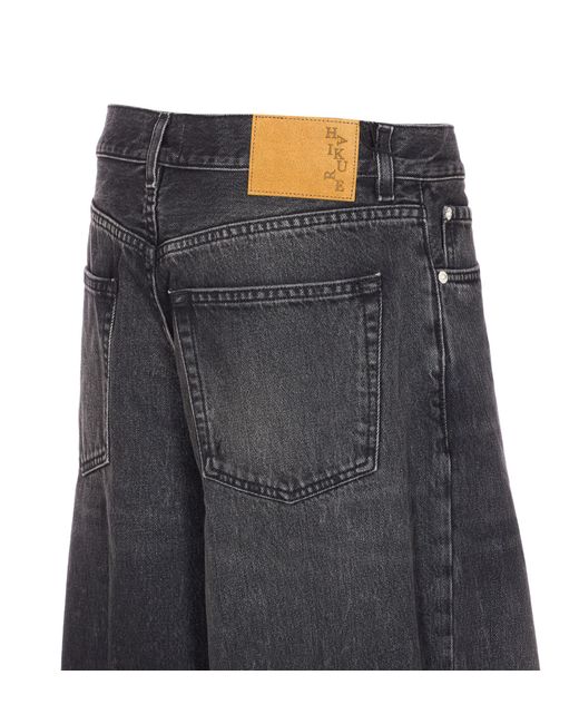 Haikure Gray Denim Trousers With Belt Loops