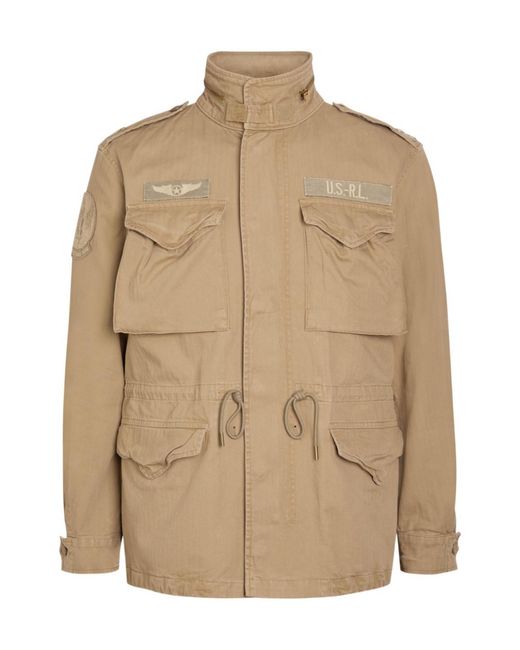 Polo Ralph Lauren Natural Patch-Appliquéd Cotton Field Jacket for men