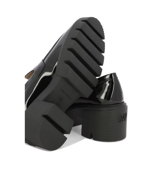 Stuart Weitzman Black Block-Heel Loafers