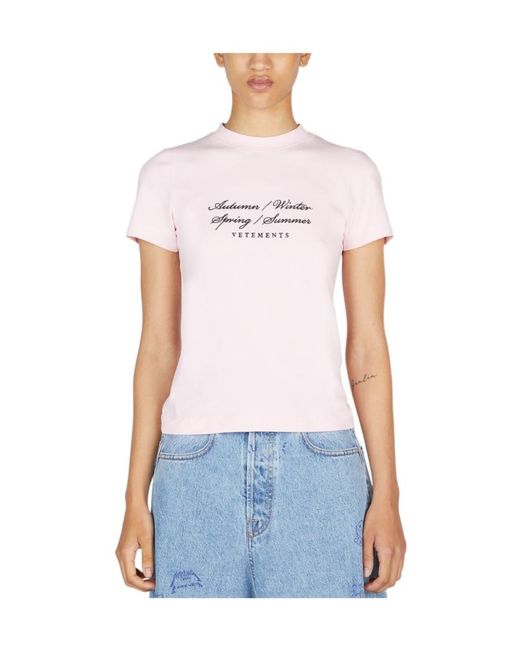 Vetements White Item O-Neck Short-Sleeved T-Shirt
