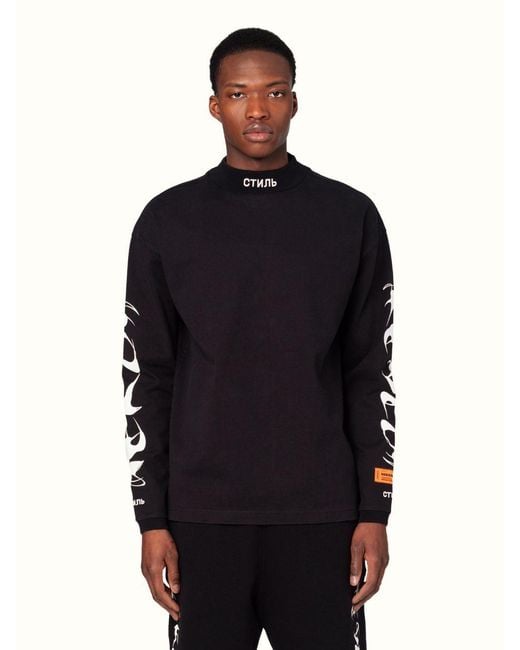 Heron Preston Black Long-Sleeved Sweater for men