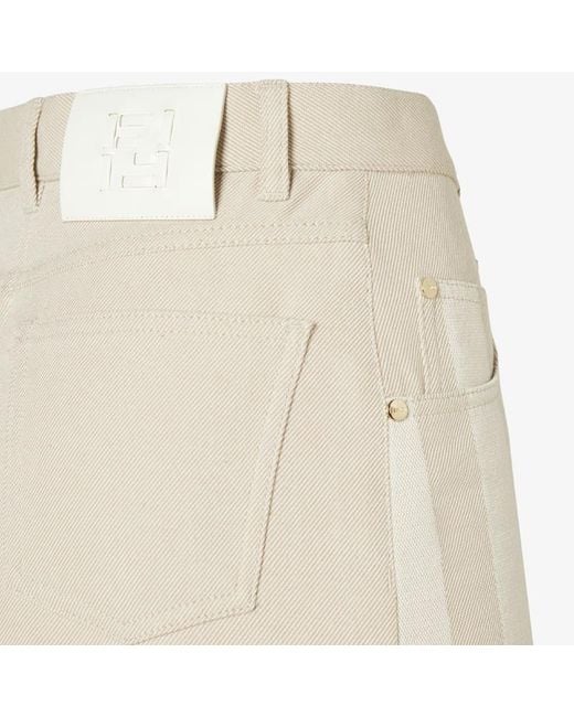 Fendi Natural Striped Mini Jeans Skirt