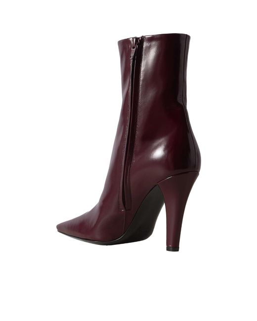 Saint Laurent Purple Jill Square Pointed Toe Ankle Boots
