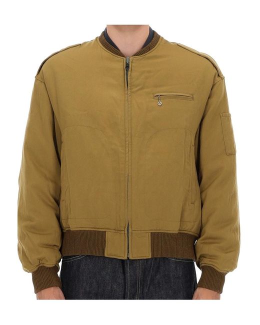 Visvim Green Woven Bomber Jacket for men