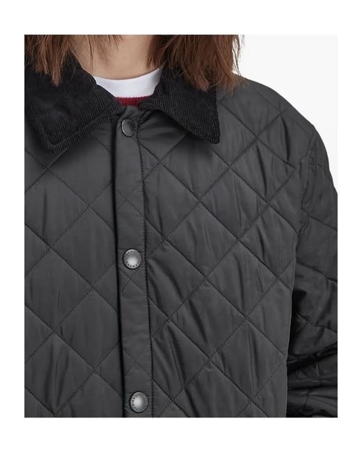 Barbour Blue Corduroycollar Diamondquilted Overshirt Jacket for men
