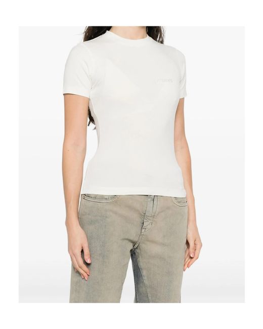 Vetements White Short-Sleeved Crew-Neck Top