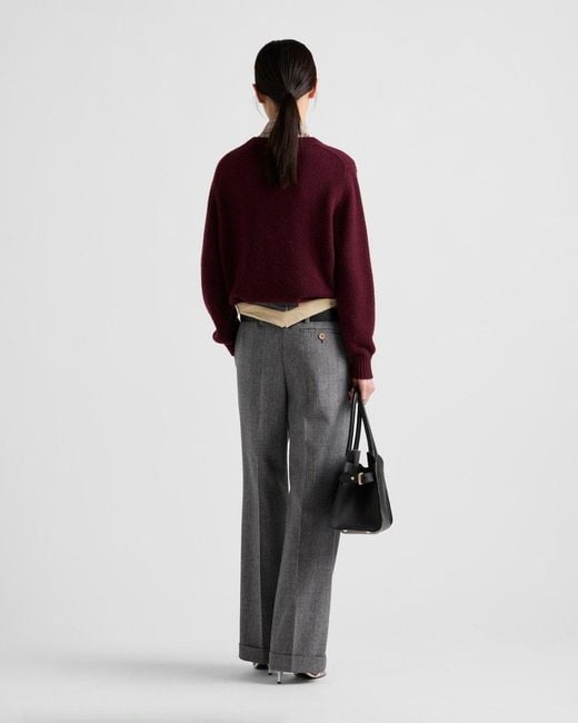 Prada Red Wool And Cashmere Crew-Neck Sweater