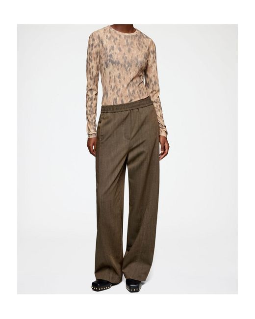 Ganni Green Wide-Leg Cargo Pants