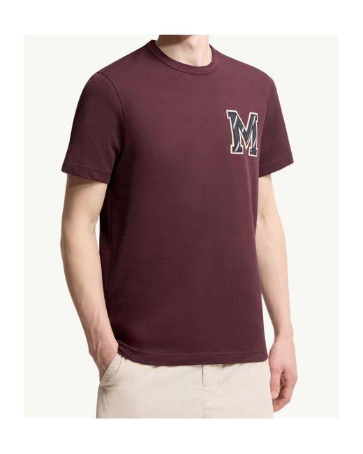 Moncler Purple Cotton Jersey Monogram T-Shirt for men