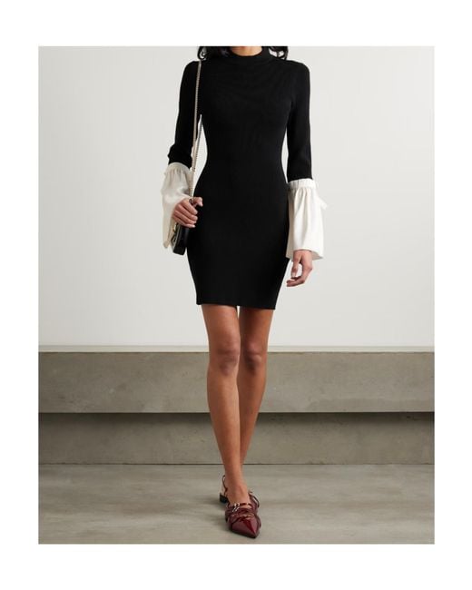 Jonathan Simkhai Black Agathea Ribbed-Knit Mini Dress