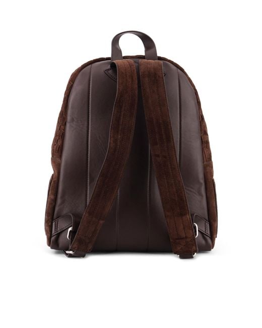 Orciani Brown Woven Suede Backpack for men