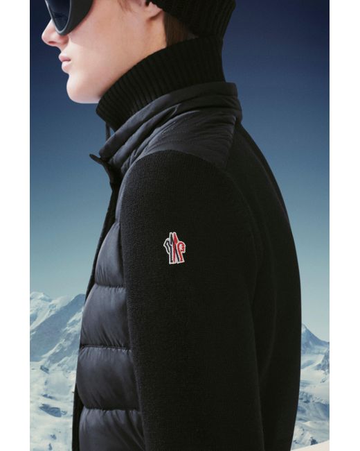 Moncler Black Padded Wool Cardigan