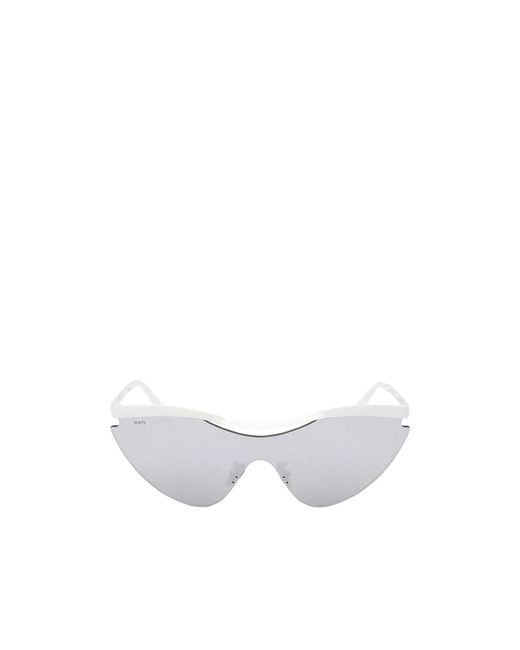 Tod's White Geometric Frame Sunglasses