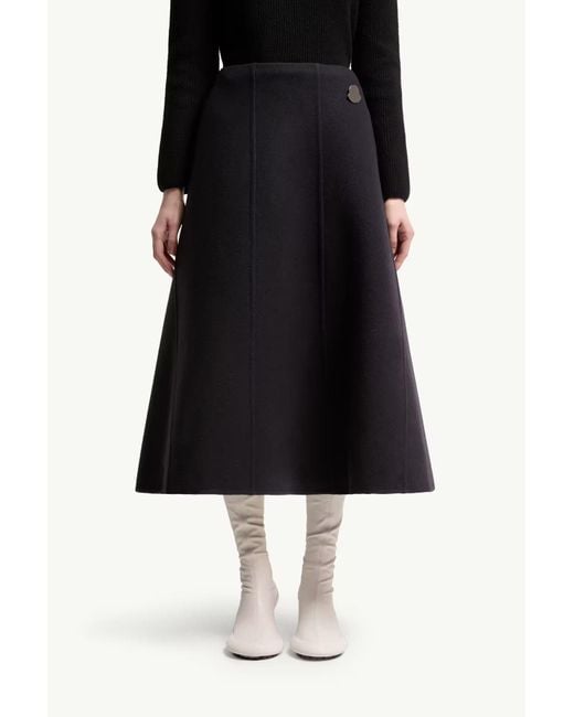 Moncler Black Jil Sander Flared Midi Skirt