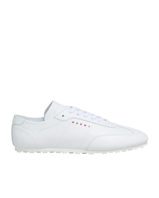 Marni White Softy Soccer Sneakers for men