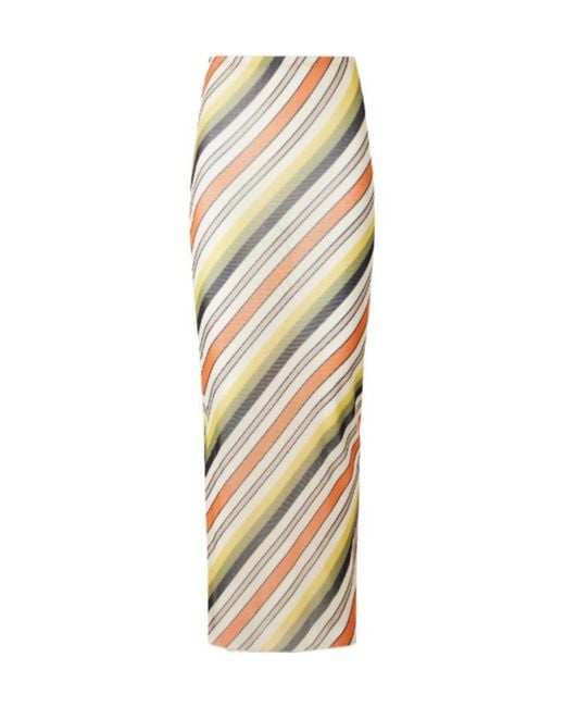 Jean Paul Gaultier Metallic Vintage Striped Maxi Dress