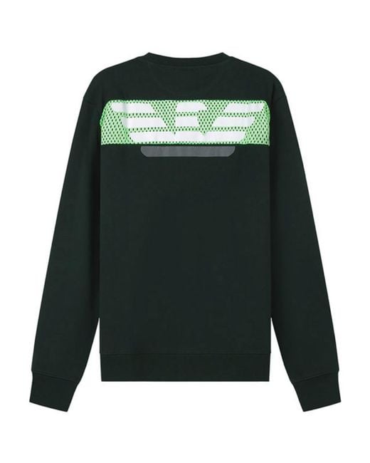 EA7 Green Round-Necked Logo Sweater for men