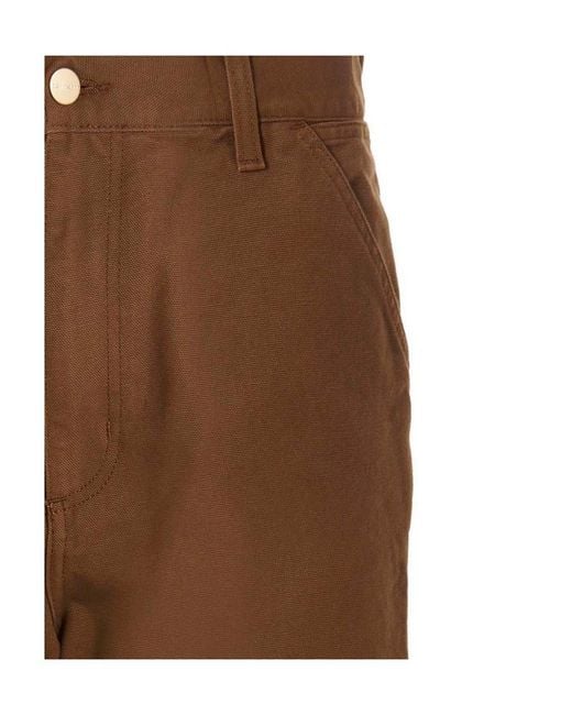 Carhartt Brown Logo-Patch Trousers for men