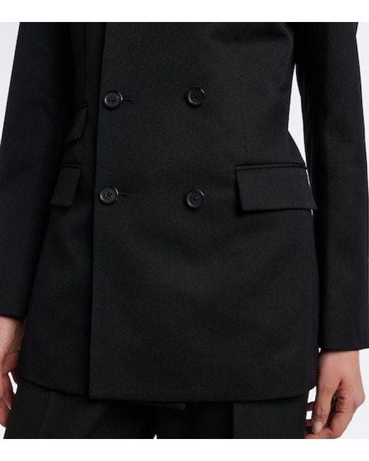Nili Lotan Black Noah Double-Breasted Virgin Wool Blazer