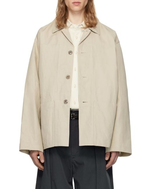 Lemaire Boxy Sb Workwear Jacket in White for Men | Lyst